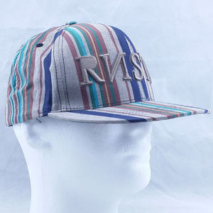 RUSTY Skate Surf Snapback Hat Earth Stripe